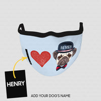 Thumbnail for Personalized Dog Gift Idea - I Love Pug For Dog Lovers - Cloth Mask