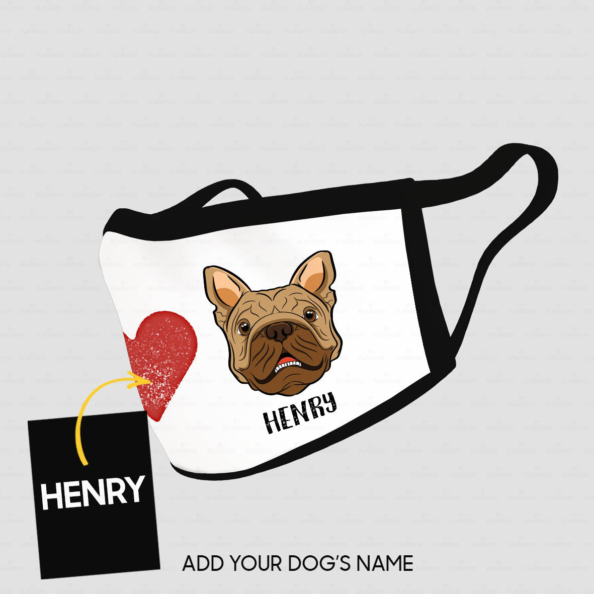 Personalized Dog Gift Idea - I Love Bull Dog For Dog Lovers - Cloth Mask