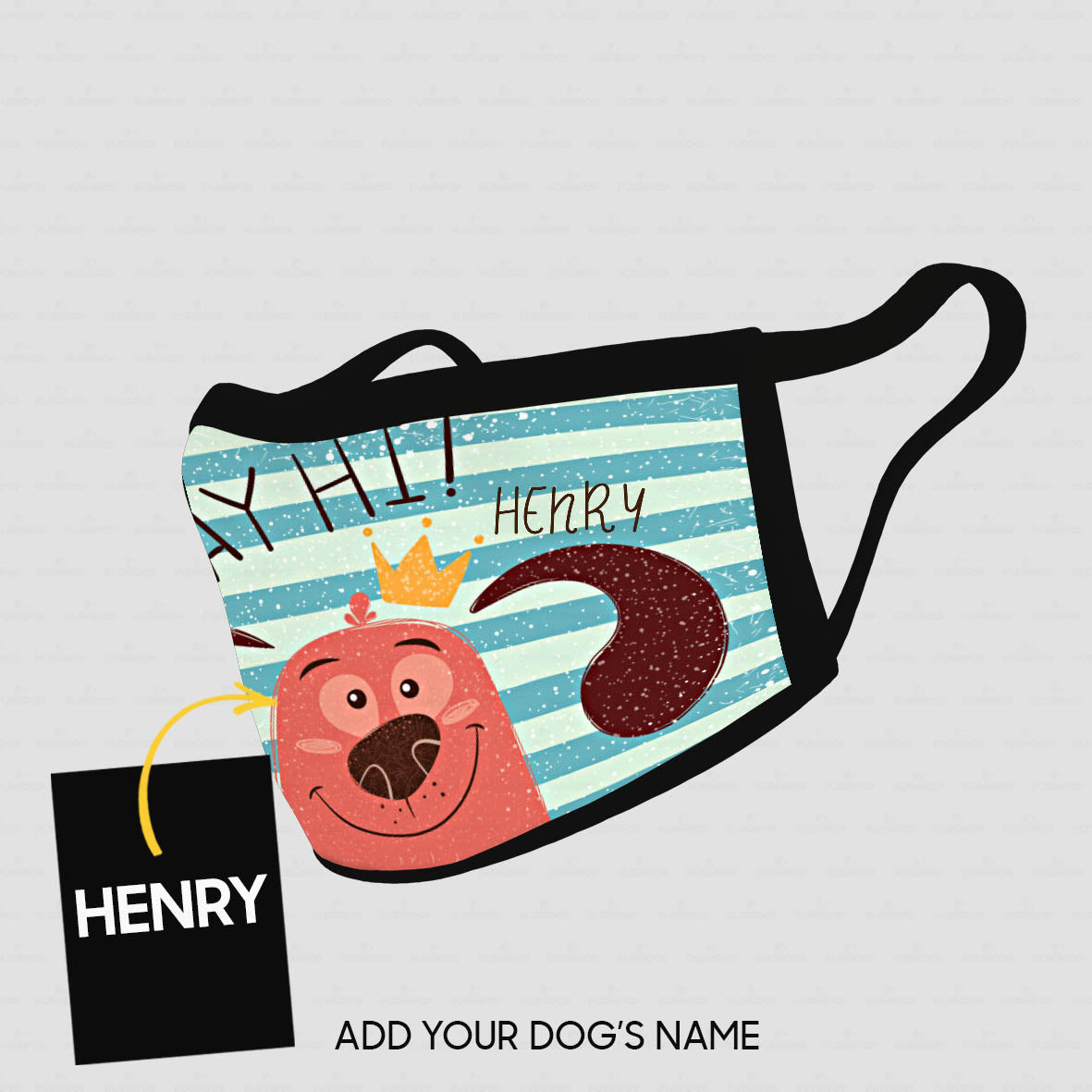 Personalized Dog Gift Idea - Say Hi For Dog Lovers - Cloth Mask