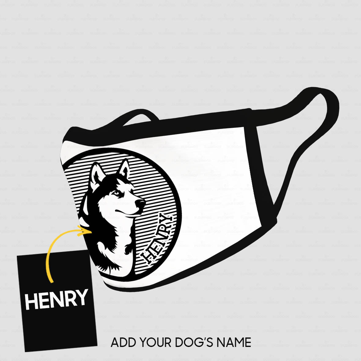 Personalized Dog Gift Idea - Husky Black And White For Dog Lovers - Cloth Mask