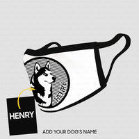 Thumbnail for Personalized Dog Gift Idea - Husky Black And White For Dog Lovers - Cloth Mask