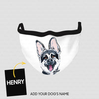 Thumbnail for Personalized Dog Gift Idea - Gray Husky Alone For Dog Lovers - Cloth Mask