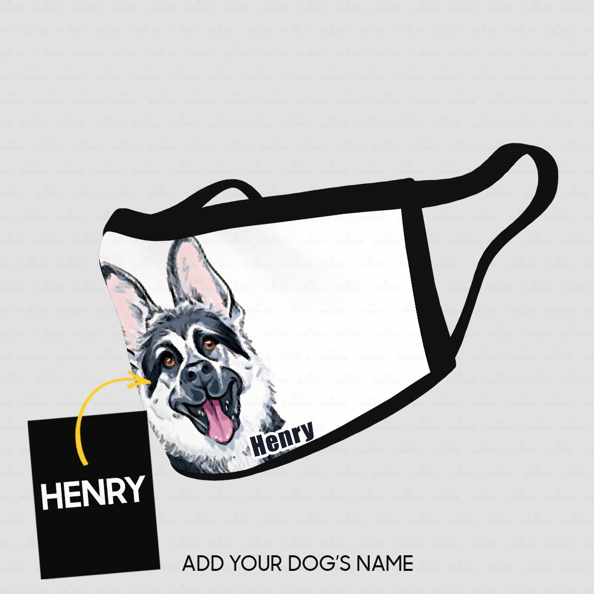 Personalized Dog Gift Idea - Gray Husky Alone For Dog Lovers - Cloth Mask