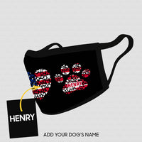 Thumbnail for Personalized Dog Gift Idea - I Love Paw In America Flag For Dog Lovers - Cloth Mask