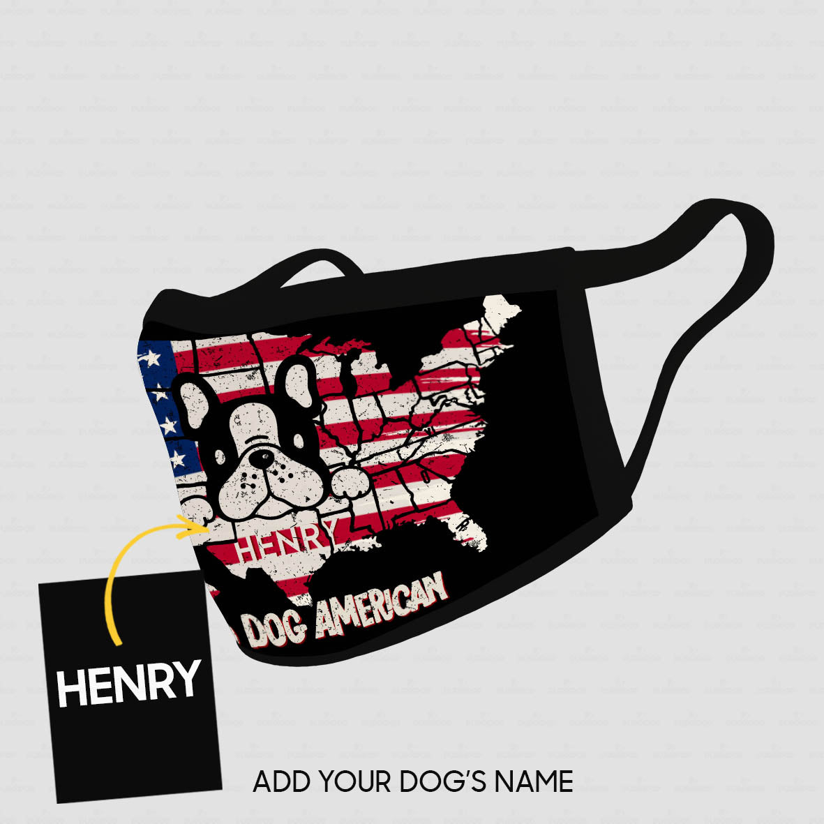 Personalized Dog Gift Idea - Dad Dog American For Dog Lovers - Cloth Mask