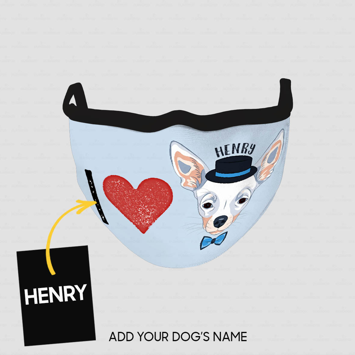 Personalized Dog Gift Idea - I Love Chihuahua For Dog Lovers - Cloth Mask