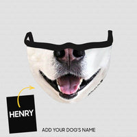Thumbnail for Personalized Dog Gift Idea - Husky Smiling Face Zoom In For Dog Lovers - Cloth Mask