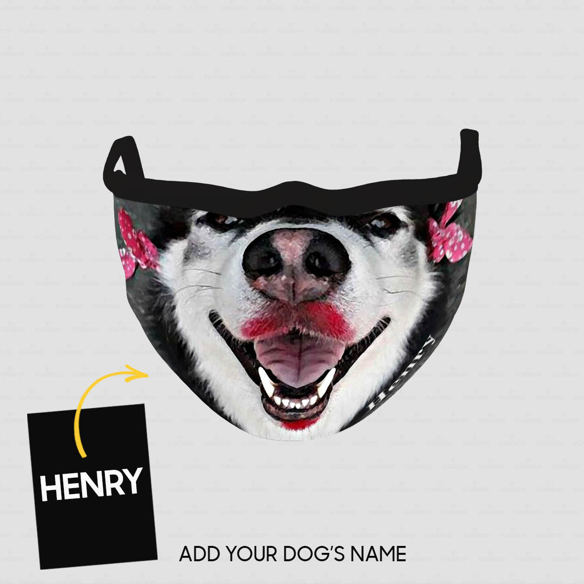 Personalized Dog Gift Idea - Husky Face With Makeup For Dog Lovers - Cloth Mask