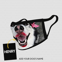 Thumbnail for Personalized Dog Gift Idea - Husky Face With Makeup For Dog Lovers - Cloth Mask