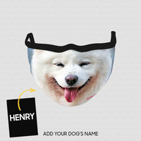 Thumbnail for Personalized Dog Gift Idea - Samoyed Cute Smiling Face For Dog Lovers - Cloth Mask