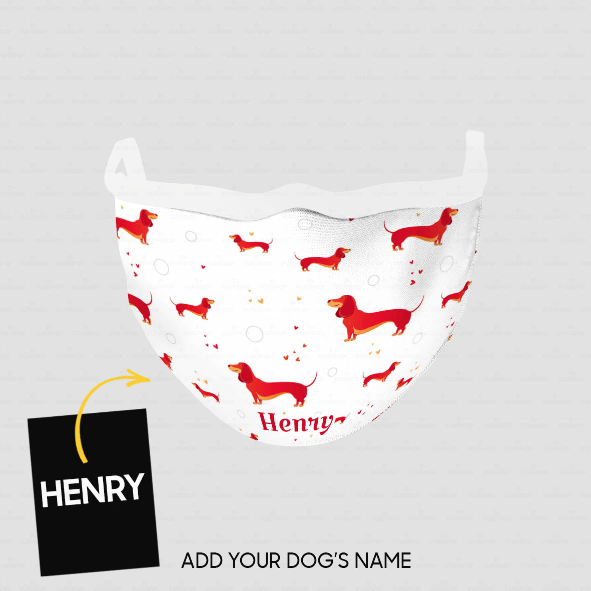 Personalized Dog Gift Idea - Red Dachshund On White Background For Dog Lovers - Cloth Mask