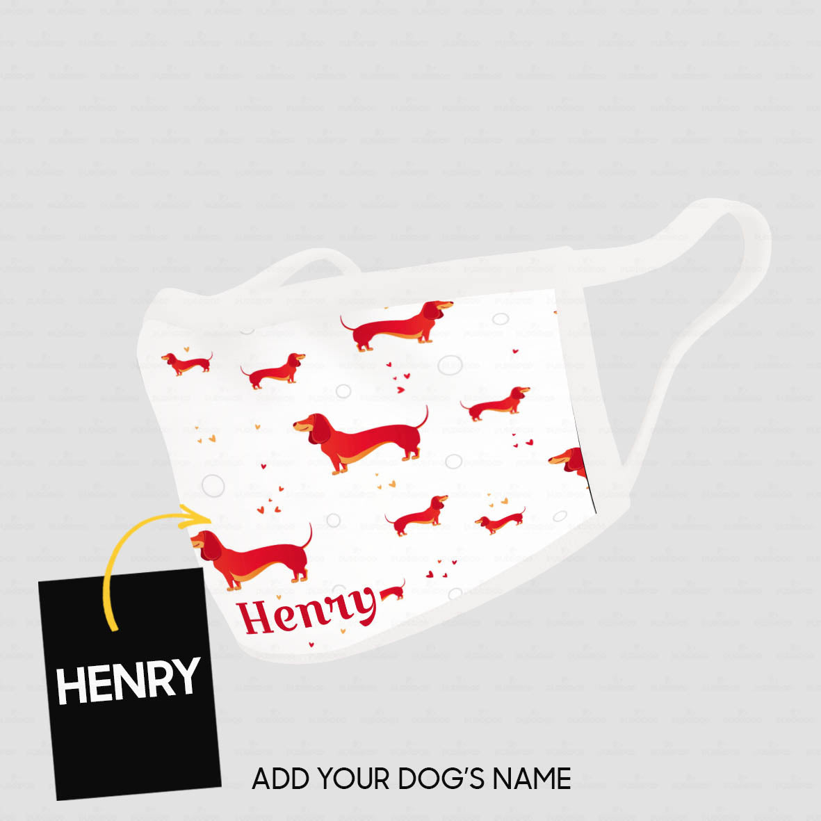 Personalized Dog Gift Idea - Red Dachshund On White Background For Dog Lovers - Cloth Mask