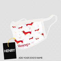Thumbnail for Personalized Dog Gift Idea - Red Dachshund On White Background For Dog Lovers - Cloth Mask