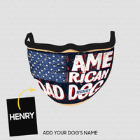 Thumbnail for Personalized Dog Gift Idea - Denim American Dad Dog For Dog Lovers - Cloth Mask