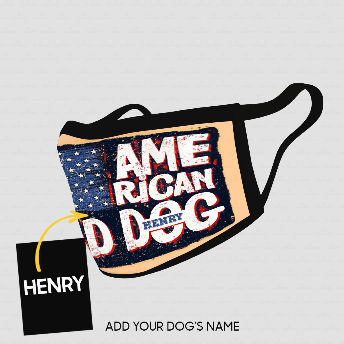 Personalized Dog Gift Idea - Denim American Dad Dog For Dog Lovers - Cloth Mask