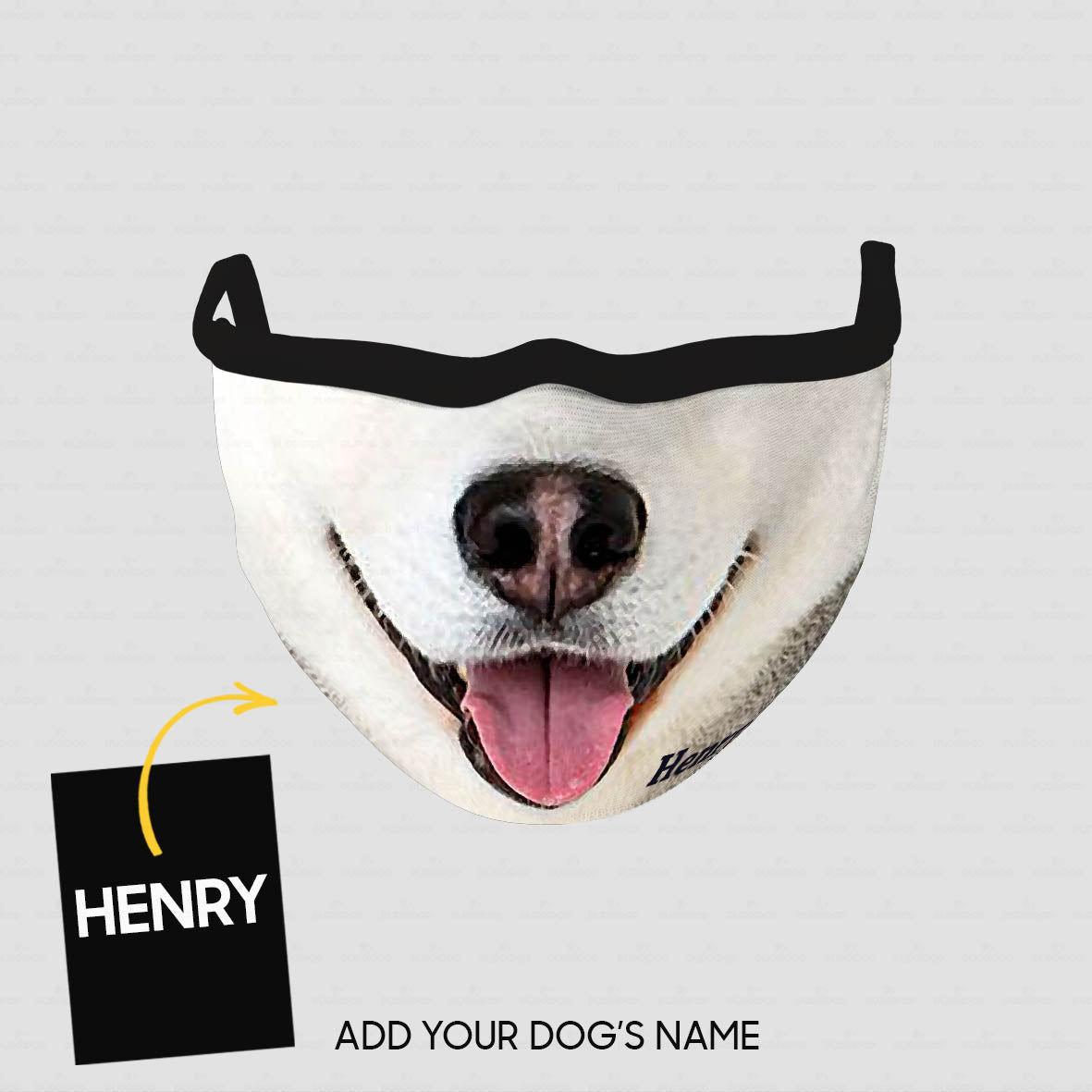 Personalized Dog Gift Idea - Husky Tongue Out Zoom In For Dog Lovers - Cloth Mask