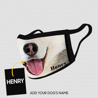 Thumbnail for Personalized Dog Gift Idea - Husky Tongue Out Zoom In For Dog Lovers - Cloth Mask
