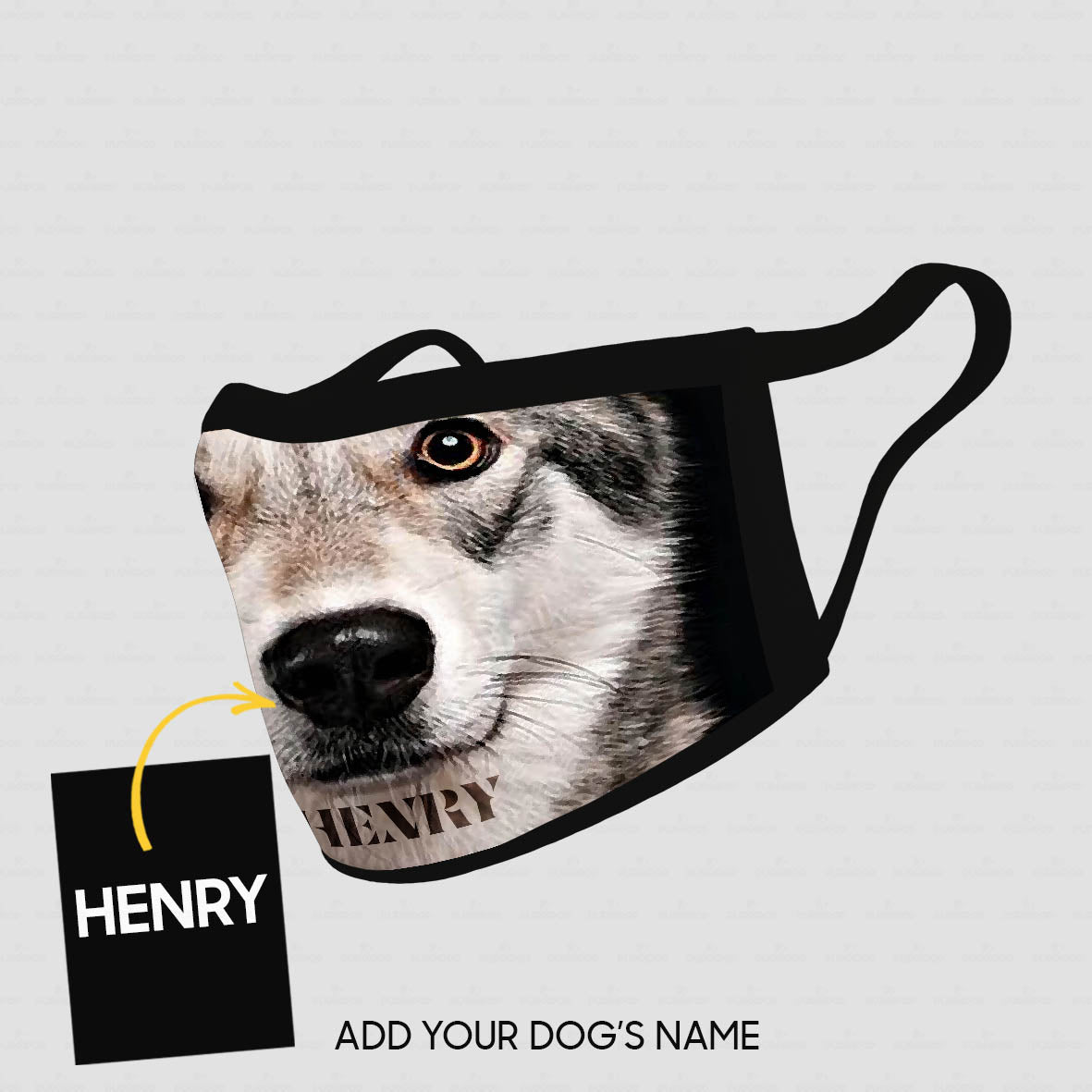 Personalized Dog Gift Idea - Grey Corgi Face Zoom For Dog Lovers - Cloth Mask