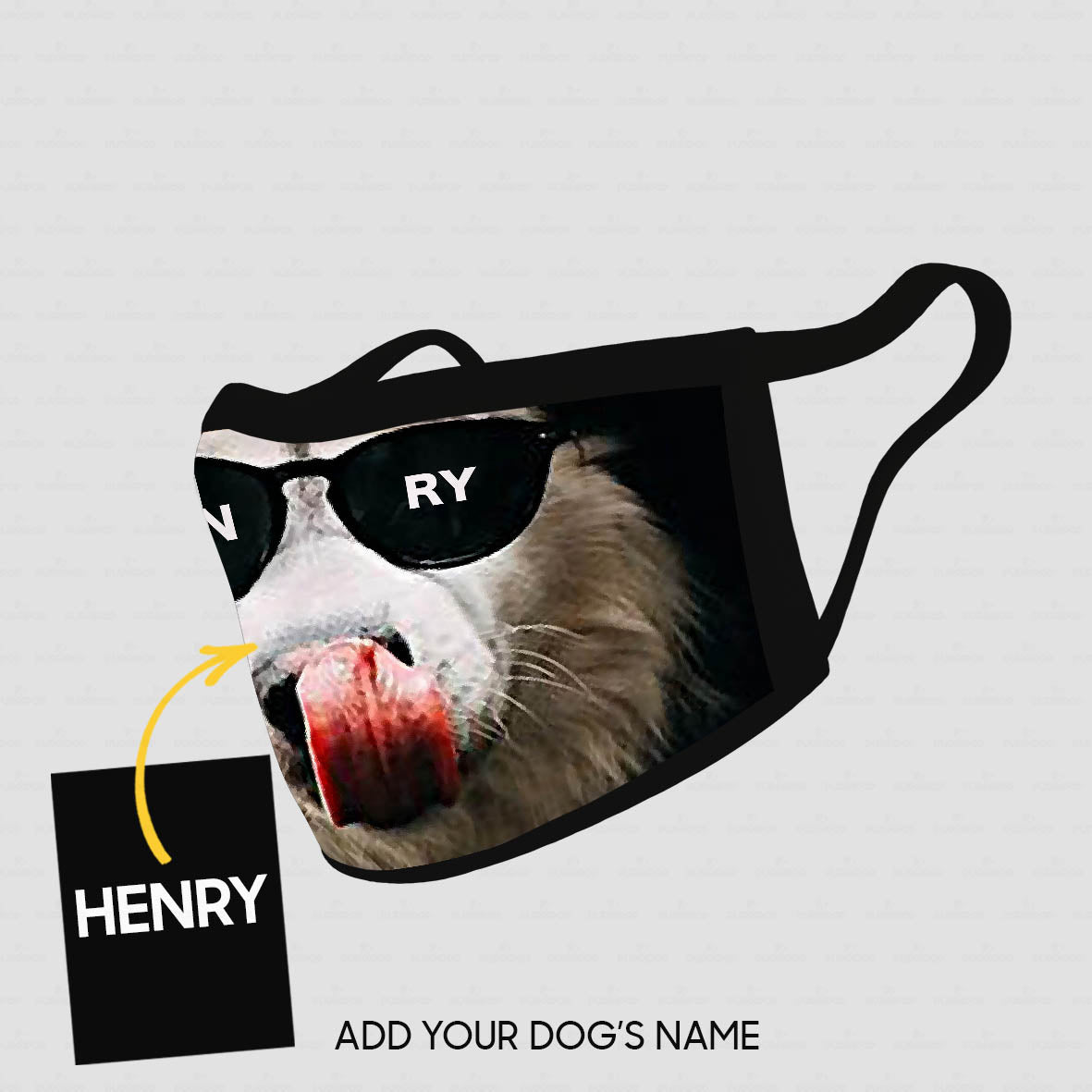 Personalized Dog Gift Idea - Dog Wearing Glasses And Tongue Touching Nose For Dog Lovers - Cloth Mask