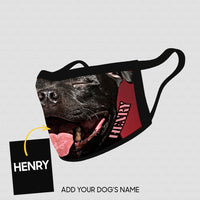 Thumbnail for Personalized Dog Gift Idea - Smiling Black Dog Tongue Out For Dog Lovers - Cloth Mask