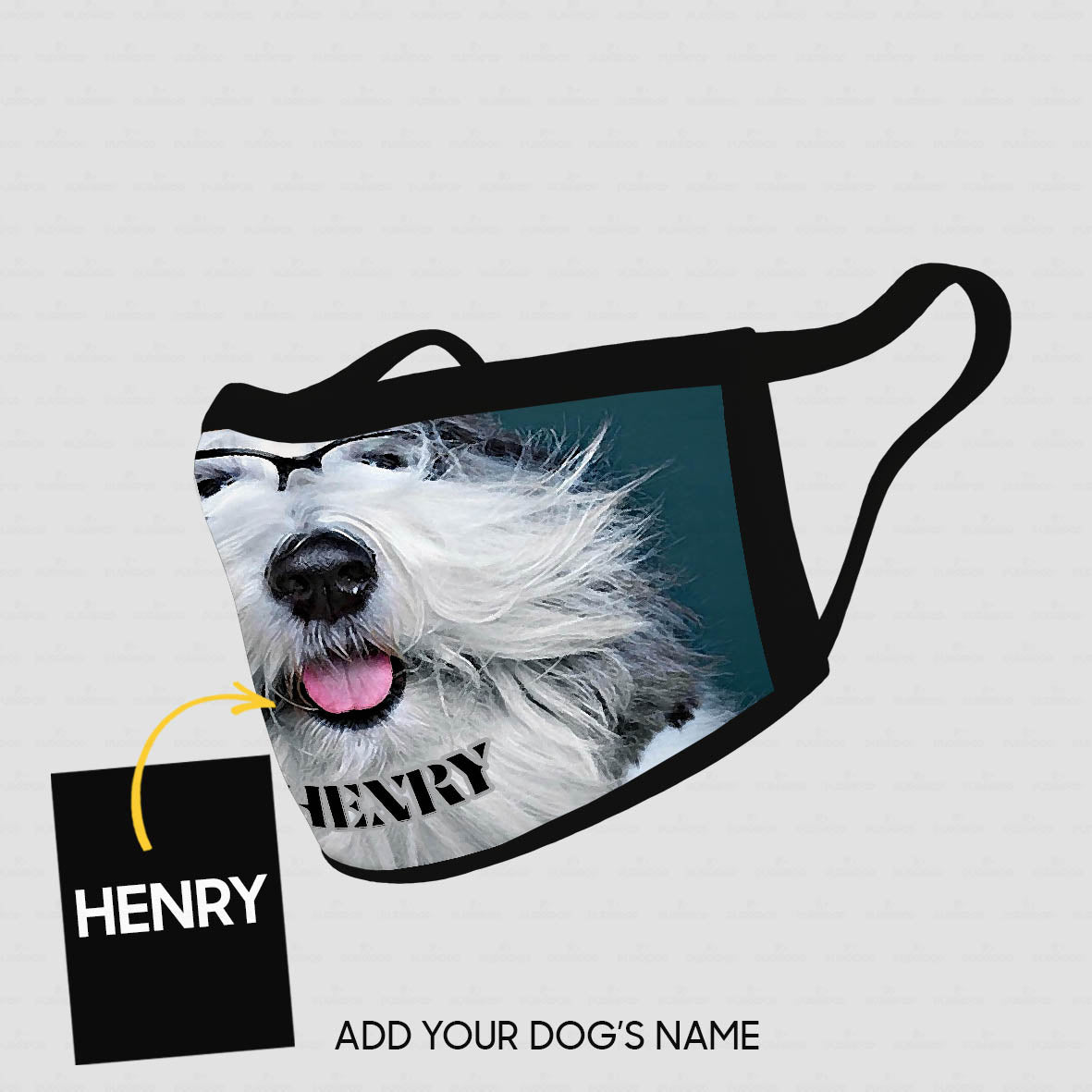 Personalized Dog Gift Idea - Dog With White Hair Wearing Glasses For Dog Lovers - Cloth Mask