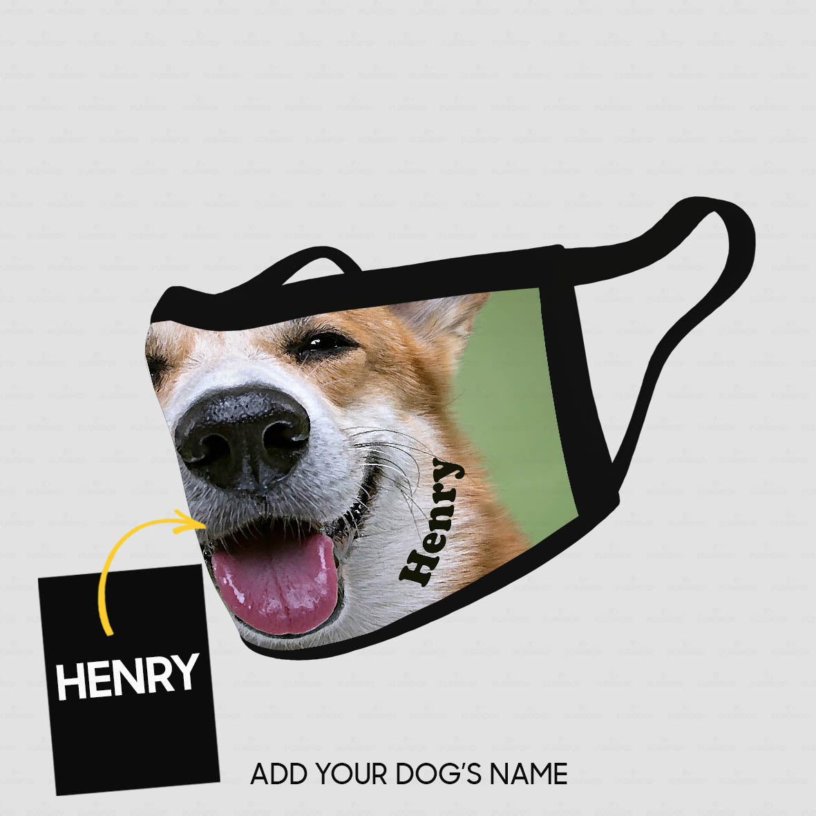 Personalized Dog Gift Idea - Brown Corgi Tongue Out For Dog Lovers - Cloth Mask