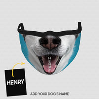 Thumbnail for Personalized Dog Gift Idea - Dog With Short Ears Zoom In Mouth For Dog Lovers - Cloth Mask