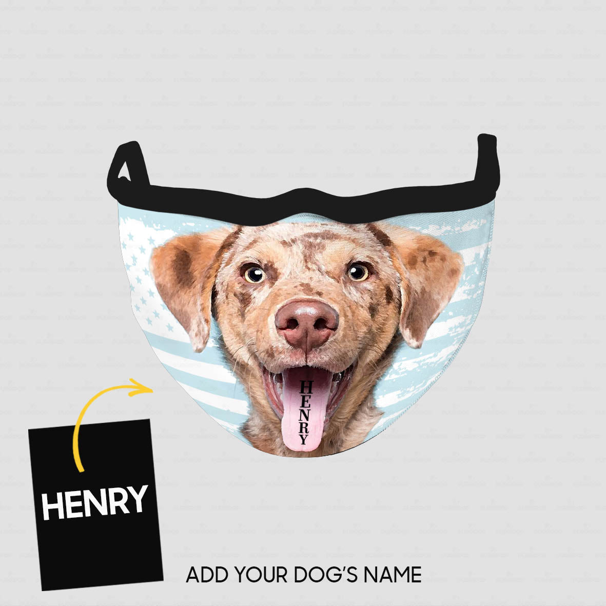 Personalized Dog Gift Idea - Brown Dog With Long Tongue For Dog Lovers - Cloth Mask