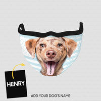 Thumbnail for Personalized Dog Gift Idea - Brown Dog With Long Tongue For Dog Lovers - Cloth Mask