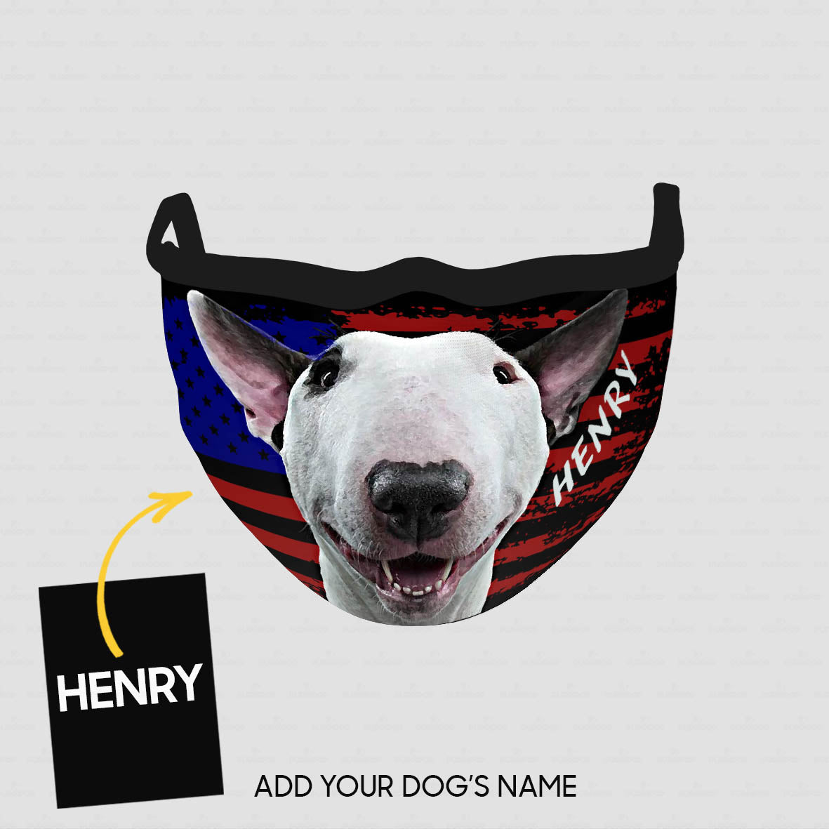 Personalized Dog Gift Idea - Bull Terrier For Dog Lovers - Cloth Mask