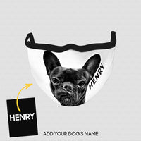 Thumbnail for Personalized Dog Gift Idea - Black Bull With Straight Ears For Dog Lovers - Cloth Mask