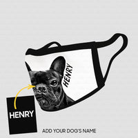 Thumbnail for Personalized Dog Gift Idea - Black Bull With Straight Ears For Dog Lovers - Cloth Mask