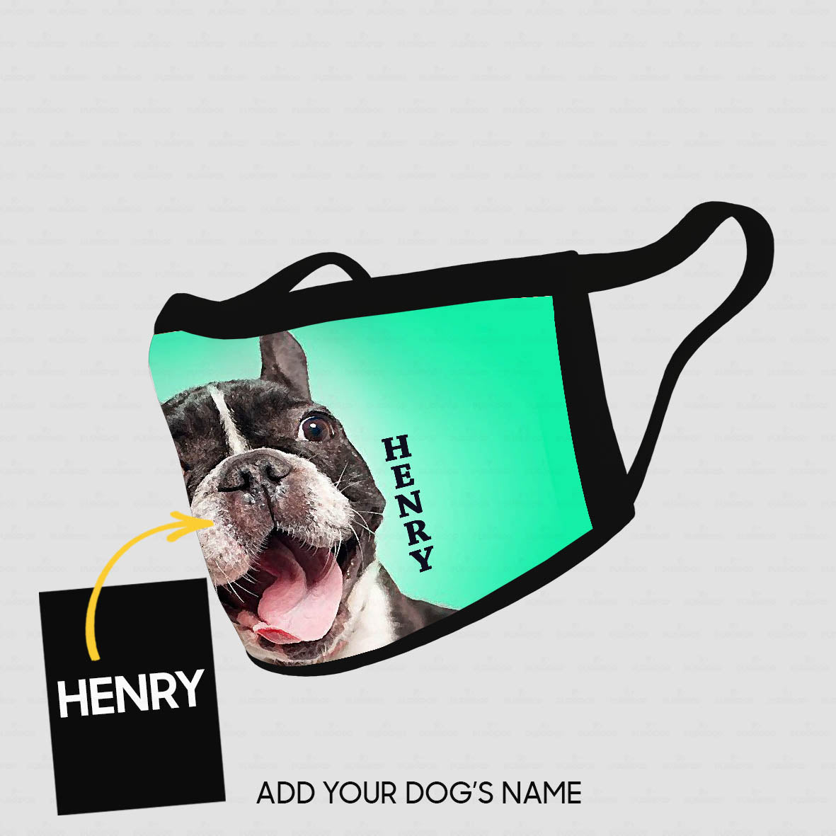 Personalized Dog Gift Idea - Frenchie Bull On Kelly Background For Dog Lovers - Cloth Mask