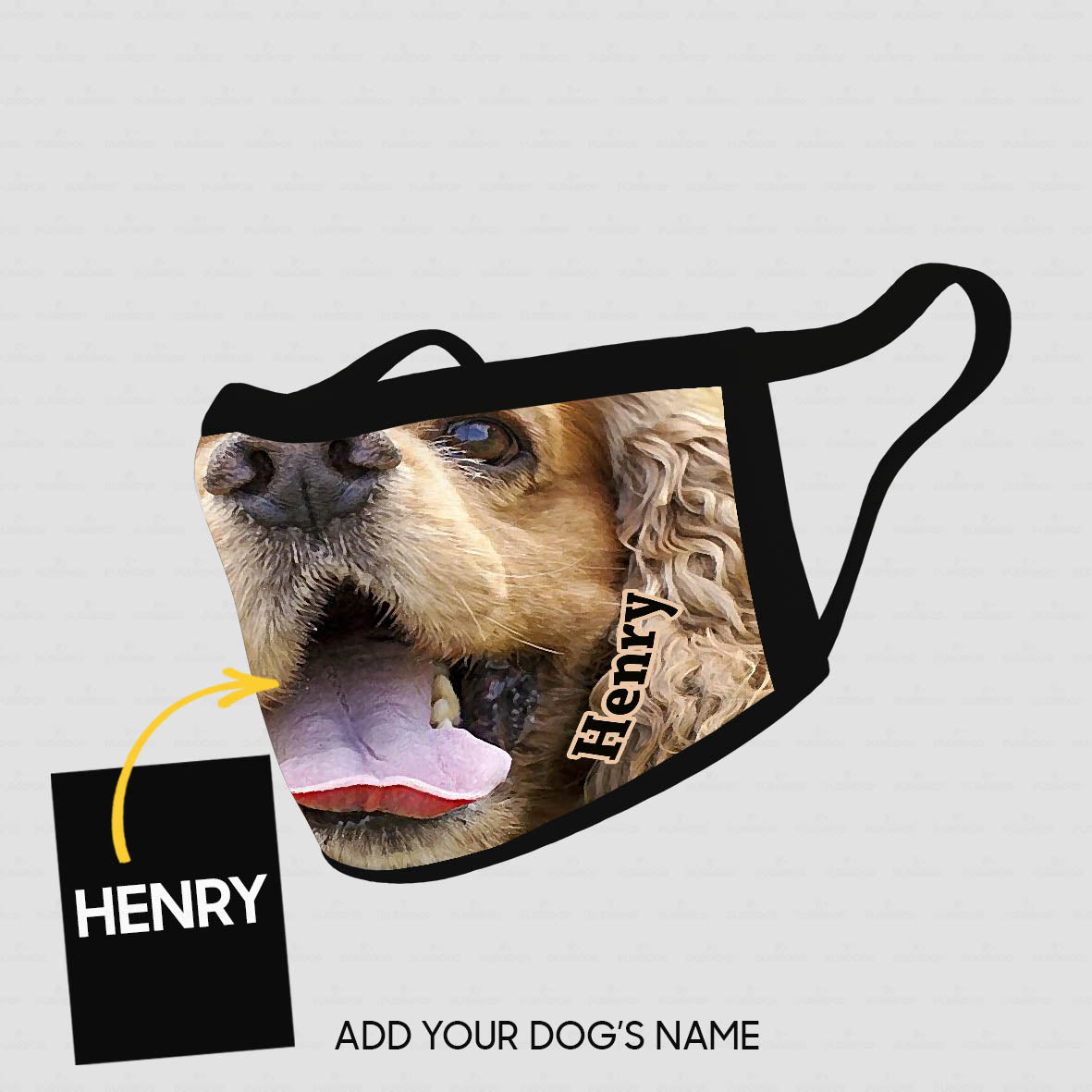 Personalized Dog Gift Idea - Cocker Spaniel With Tongue Out For Dog Lovers - Cloth Mask