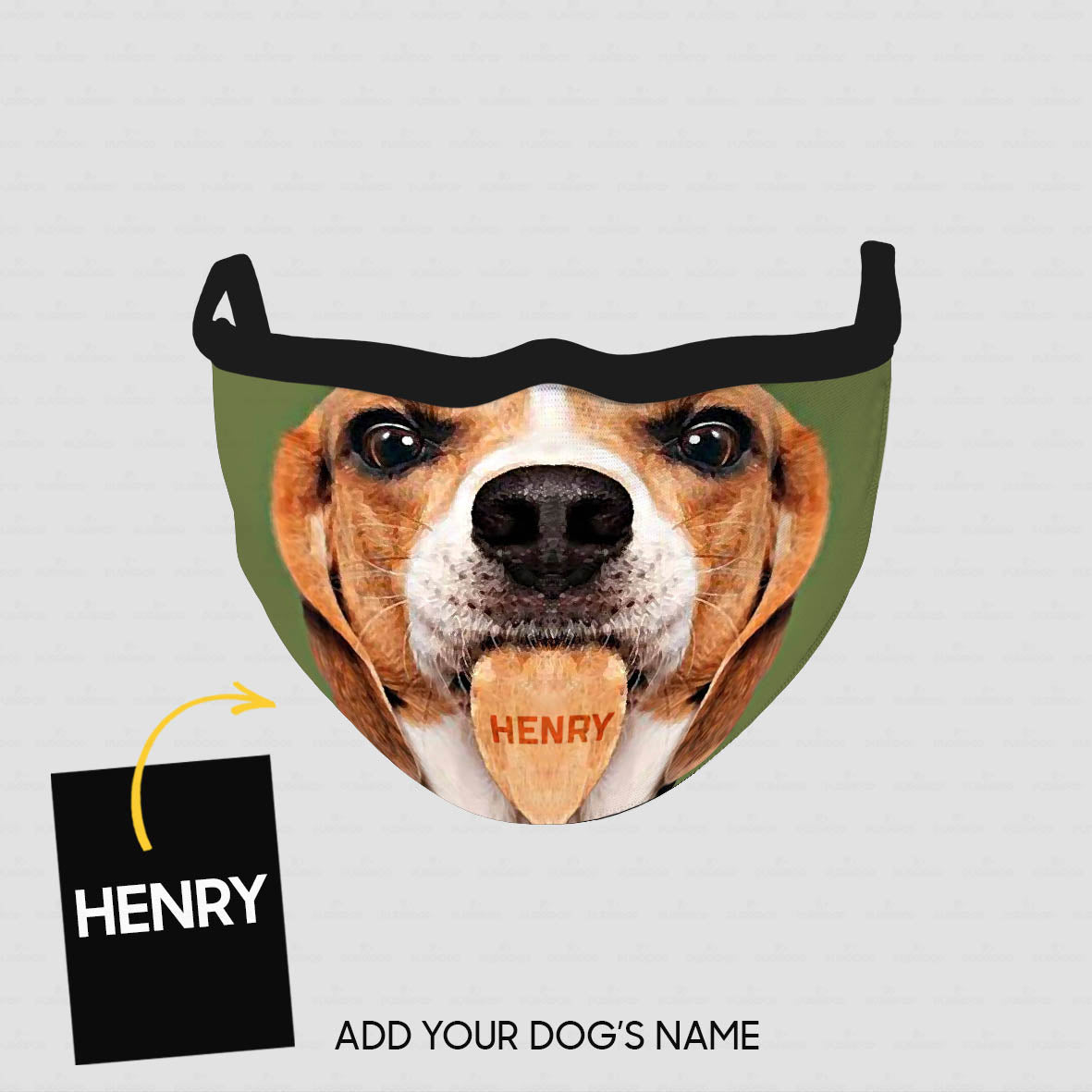 Personalized Dog Gift Idea - Beagle With Tongue Out For Dog Lovers - Cloth Mask