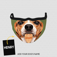 Thumbnail for Personalized Dog Gift Idea - Beagle With Tongue Out For Dog Lovers - Cloth Mask