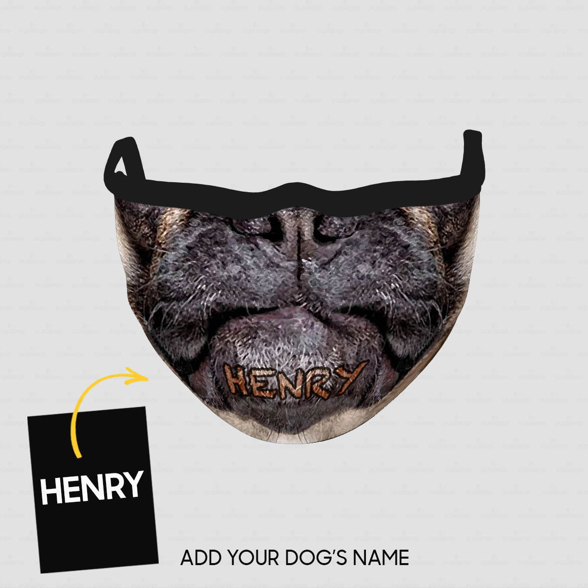 Personalized Dog Gift Idea - Big Pug's Mouth Zoom For Dog Lovers - Cloth Mask