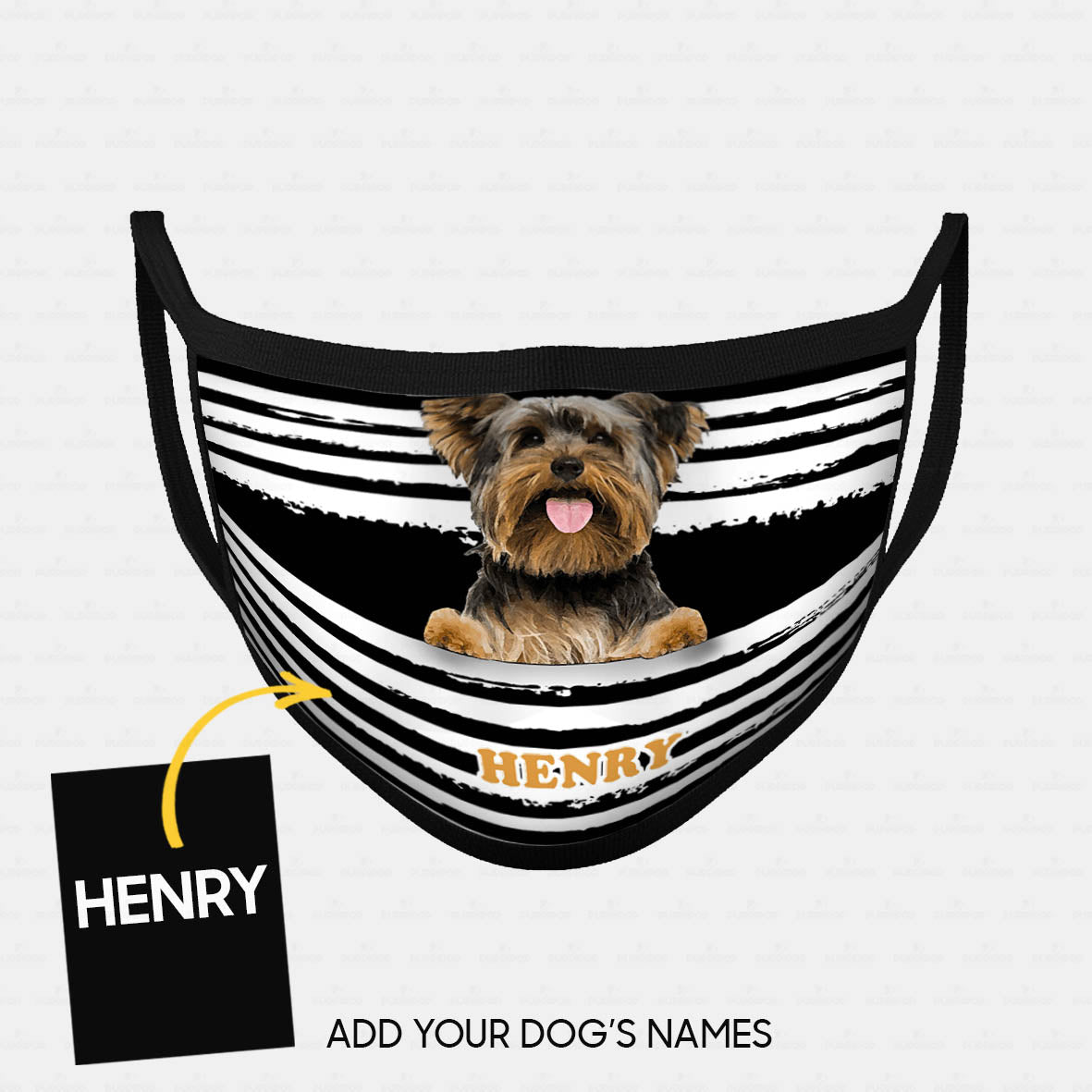Personalized Dog Gift Idea - Yorkshire Terrier In The Middle For Dog Lovers - Cloth Mask