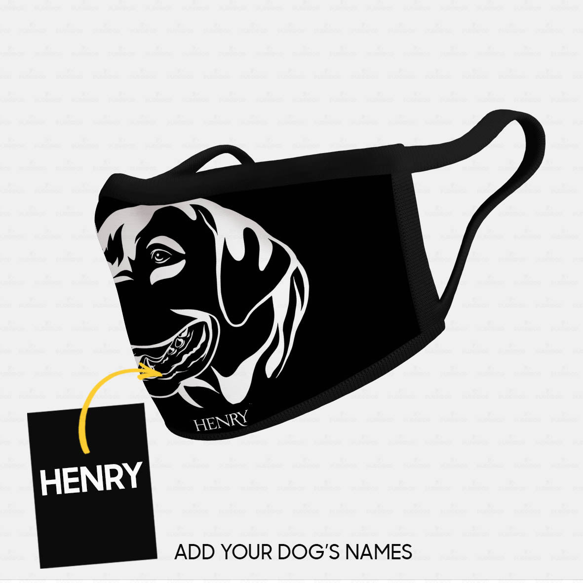 Personalized Dog Gift Idea - Shadow Dog Half Left Face For Dog Lovers - Cloth Mask