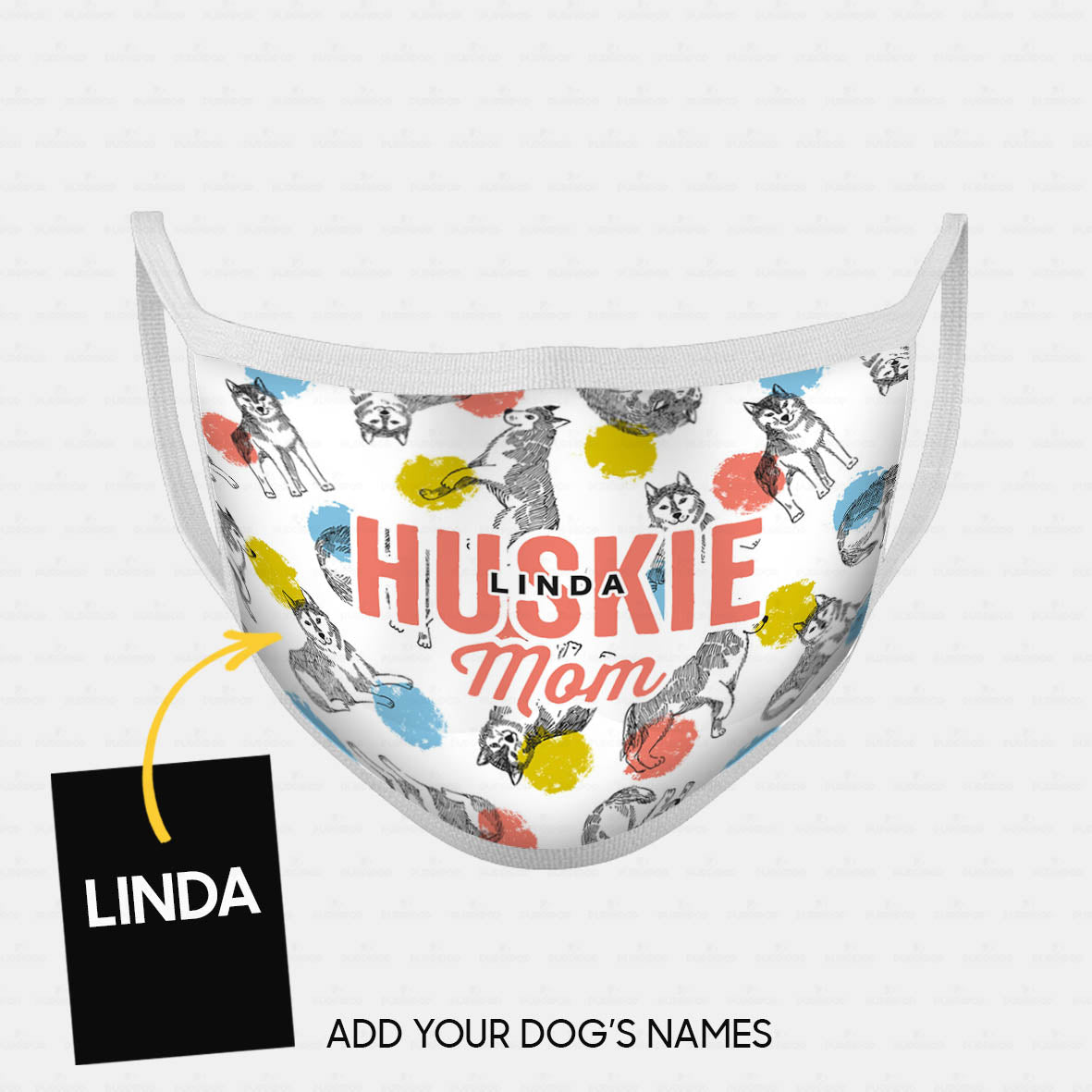 Personalized Dog Gift Idea - Husky Mom For Dog Lovers - Cloth Mask