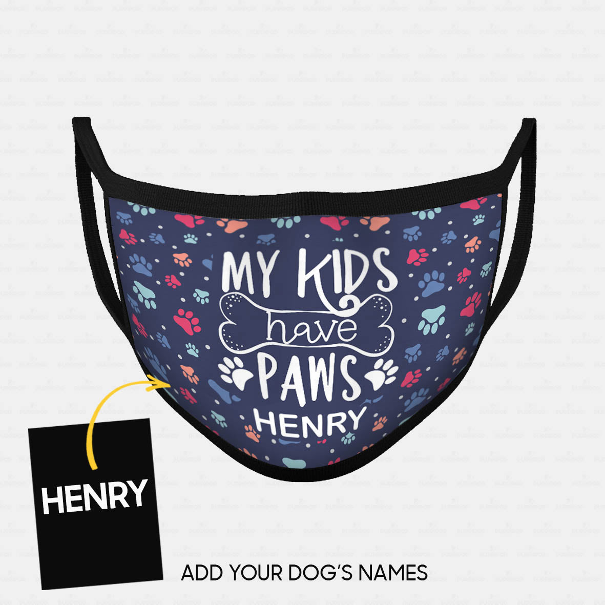 Personalized Dog Gift Idea - My Kids Have Paws For Dog Lovers - Cloth Mask