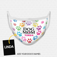 Thumbnail for Personalized Dog Gift Idea - Dog Mom Colorful Paws For Dog Lovers - Cloth Mask