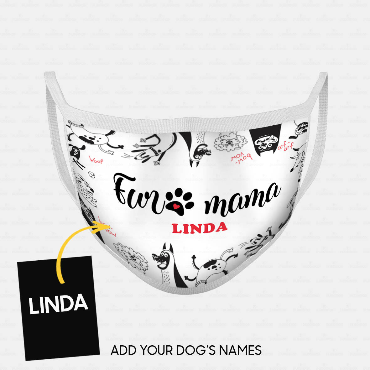 Personalized Dog Gift Idea - Fur Mama For Dog Lovers - Cloth Mask