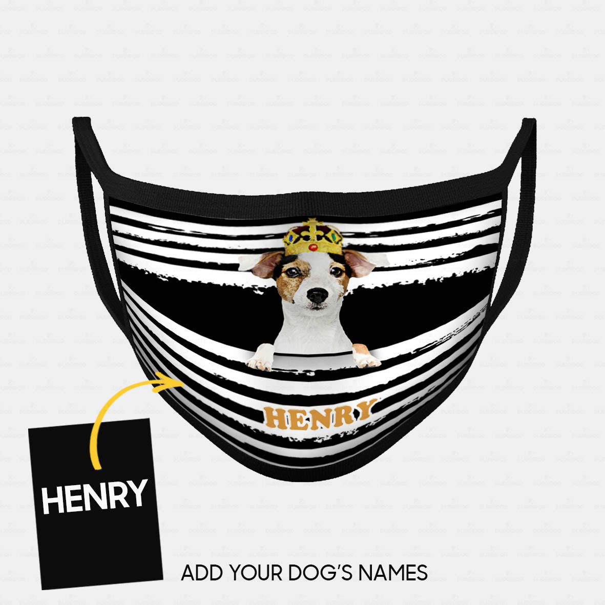 Personalized Dog Gift Idea - Dog Wearing Yellow Hat For Dog Lovers - Cloth Mask