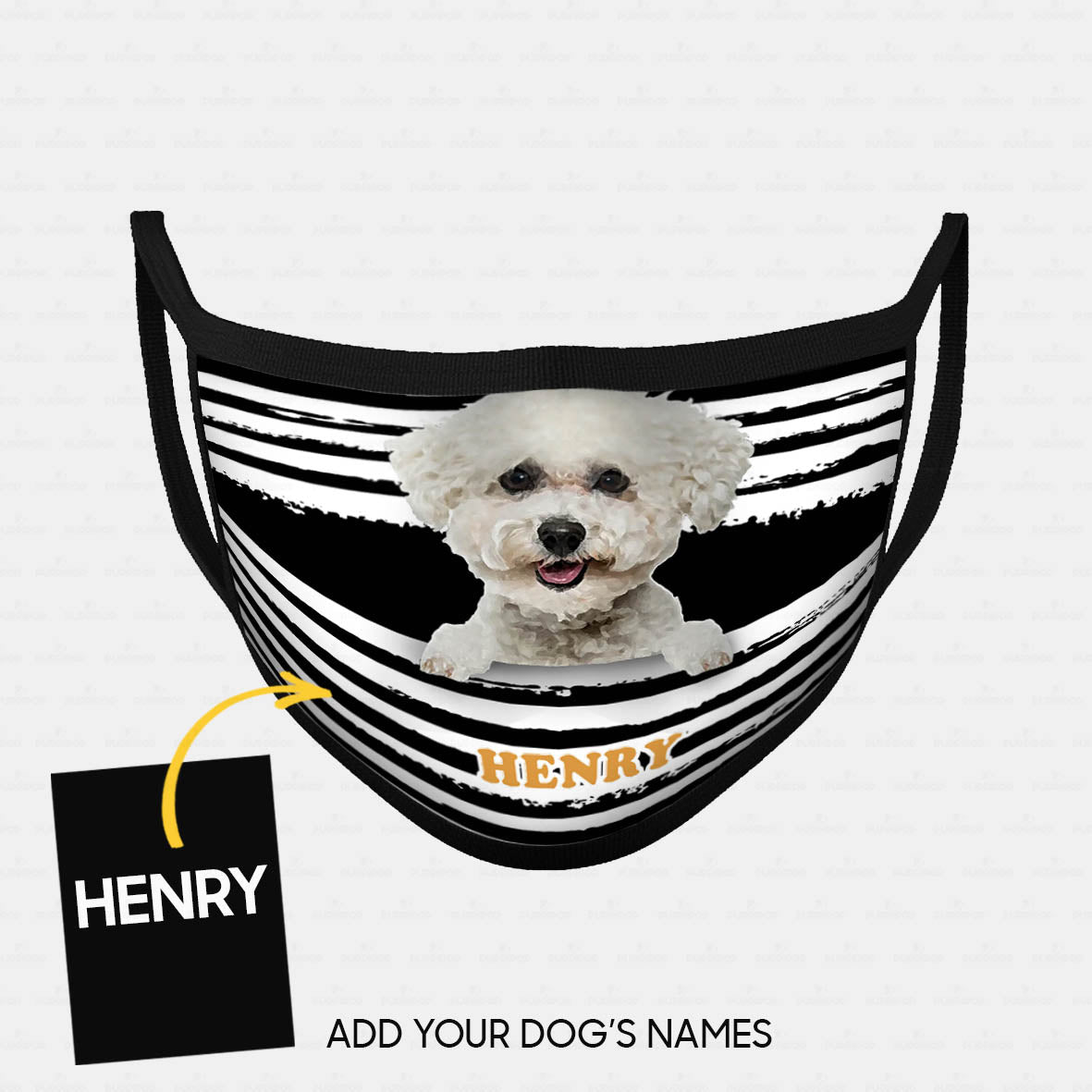 Personalized Dog Gift Idea - Bichon Frise In The Middle For Dog Lovers - Cloth Mask