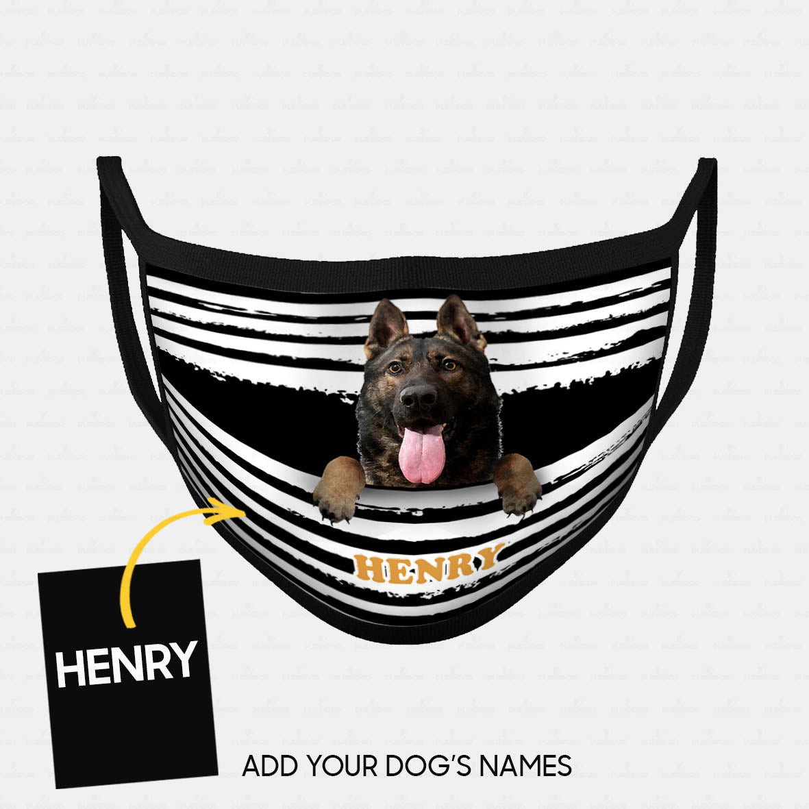 Personalized Dog Gift Idea - Shepherd In The Middle For Dog Lovers - Cloth Mask