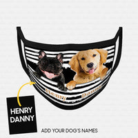 Thumbnail for Personalized Dog Gift Idea - Frenchie And Golden In The Middle For Dog Lovers - Cloth Mask