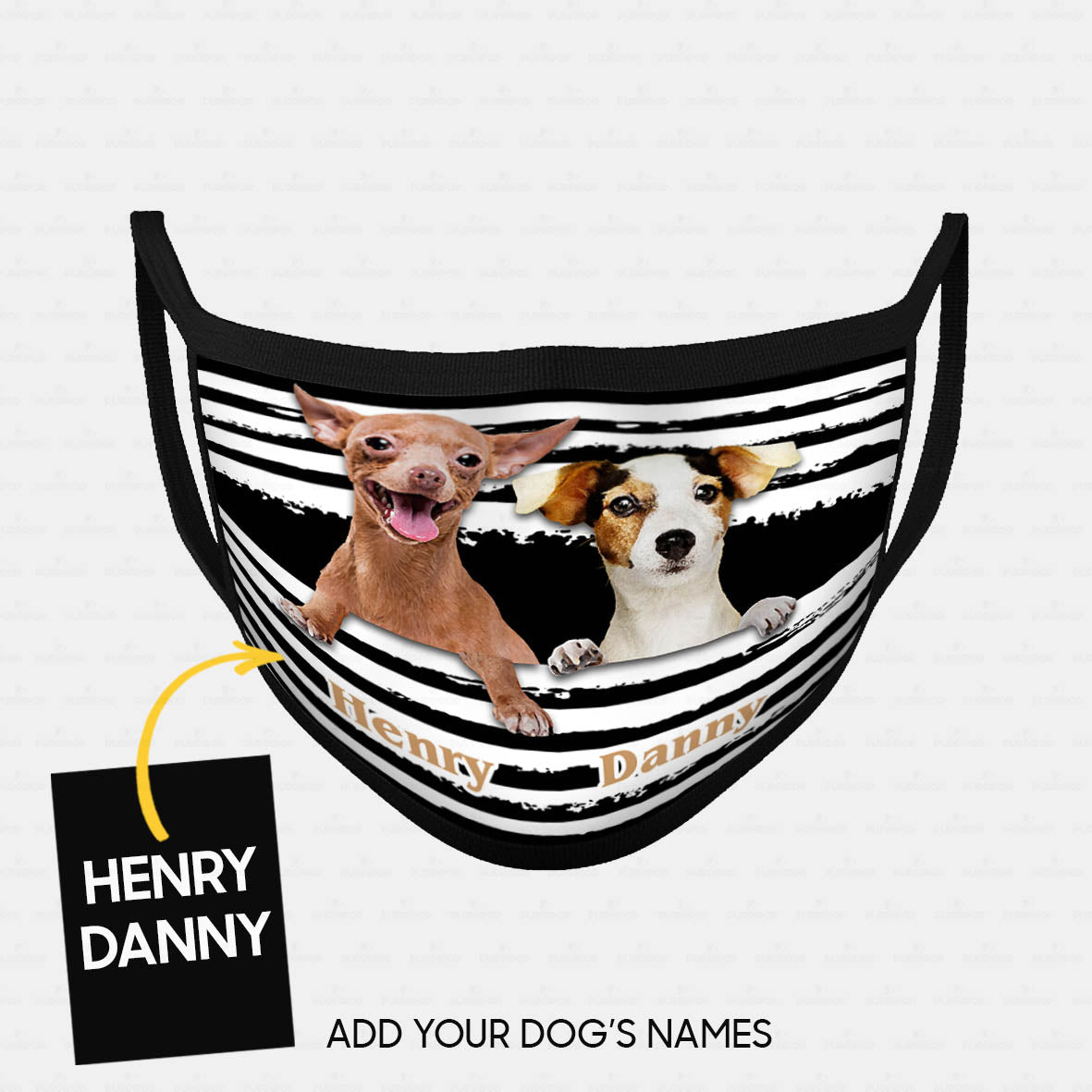 Personalized Dog Gift Idea - Chihuhua And Jack Russell In The Middle For Dog Lovers - Cloth Mask