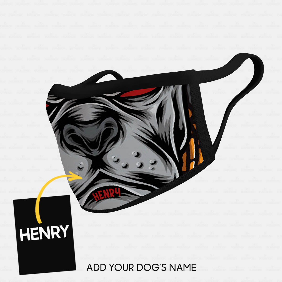 Personalized Dog Gift Idea - Bad Dog With Red Hat Zoom In In For Dog Lovers - Cloth Mask