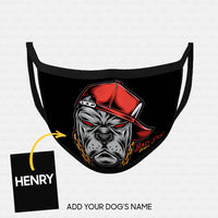 Thumbnail for Personalized Dog Gift Idea - Bad Dog With Red Hat For Dog Lovers - Cloth Mask